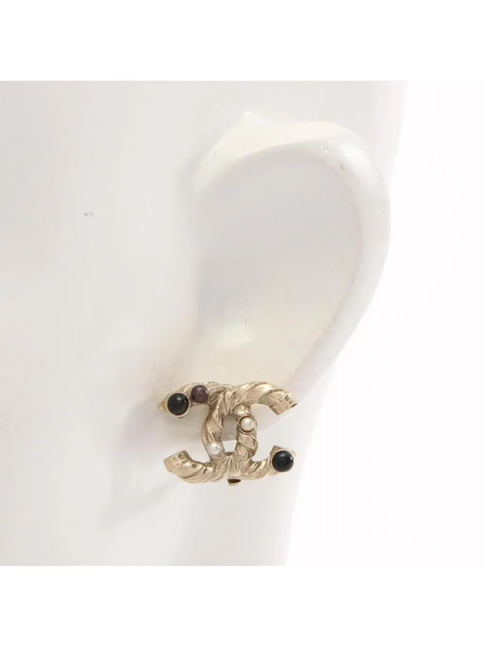Chanel Cc Logo Clip-On Earrings Metal #343188C73B